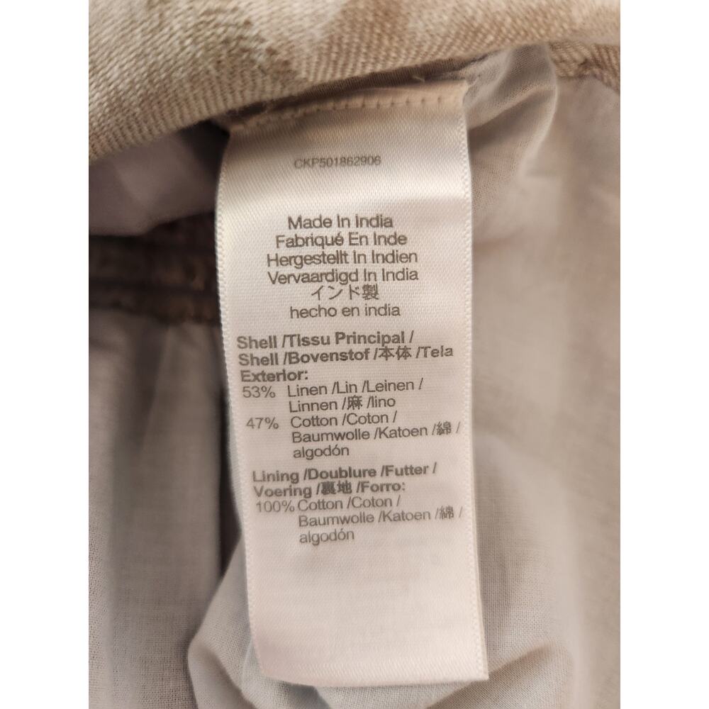 NWT Madewell Ruched Squareneck Tank in Linen-Cotton Blue/Orange 6 - Picture 11 of 13